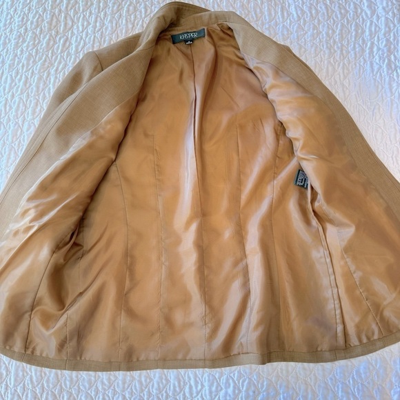Kasper women's open front blazer size 8 jacket suit coat light brown neutral - Picture 3 of 7